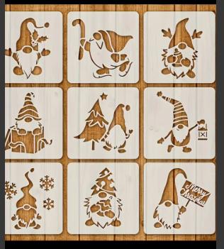 16.257 Набір трафаретів  "Різдвяні гноми "