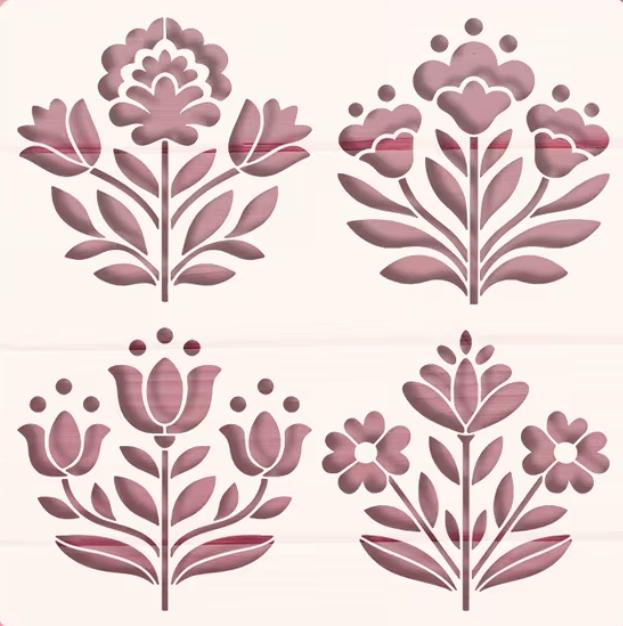 16.273 Трафарет для малювання "Квартет квітів   "